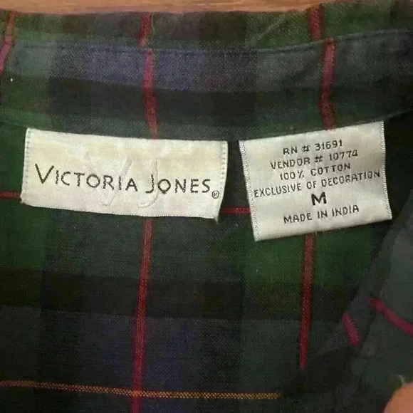 Vintage Plaid Christmas Snowman Embroidered Shirt size Medium Ugly Christmas - Picture 6 of 9